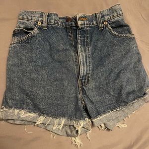 Levi’s highwaisted jean shorts